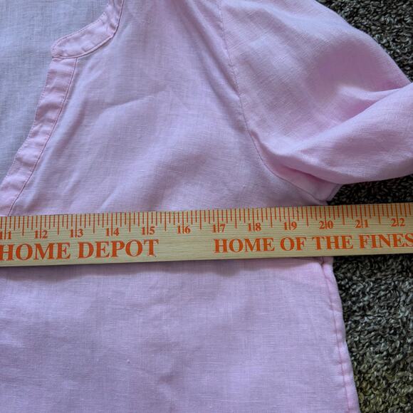 Lily Pulitzer Bekah Lenin Top Medium Pink 3/4 Bell Sleeve Ruffle Preppy Girly - Picture 7 of 11